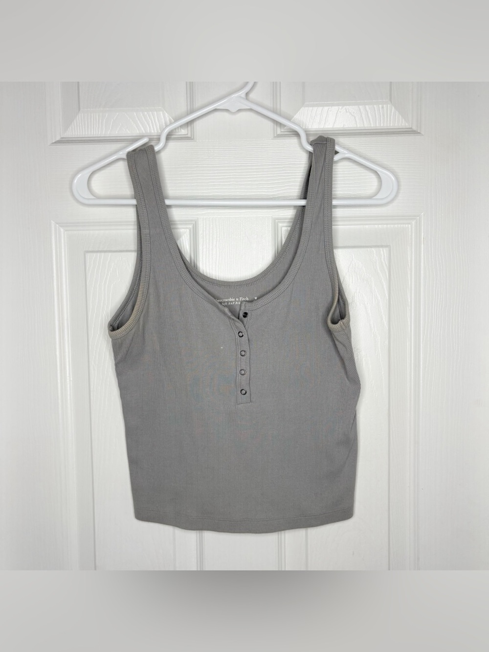 Abercrombie Ribbed Henley Tank Top - Gray
